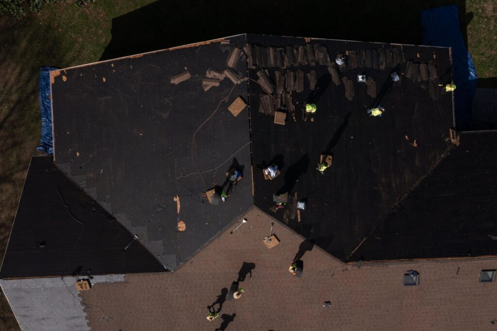 Escalade Roofing Professional Roofers Top View Unprepared Roof Charlotte Nc